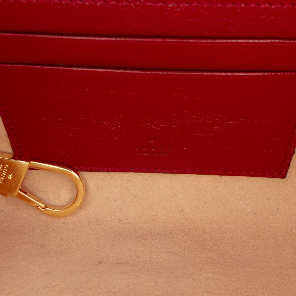 Gucci Mini Leather Rajah Web Chain Crossbody Red Leather Good condition - Box View