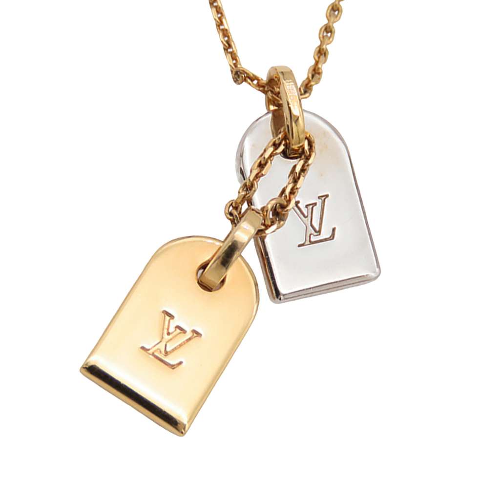 Louis Vuitton Gold Plated Nanogram Pendant Necklace Gold Metal Good condition - Model View