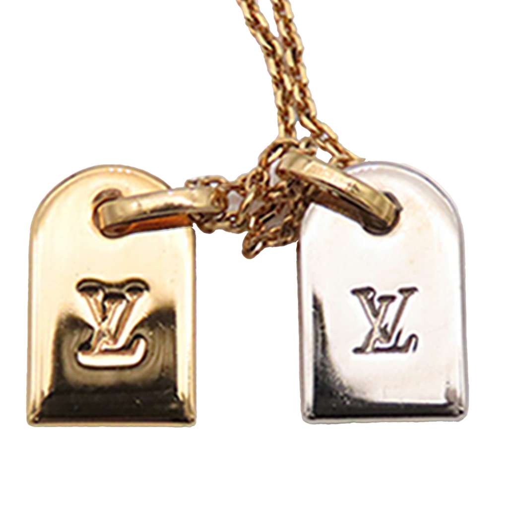 Louis Vuitton Gold Plated Nanogram Pendant Necklace Gold Metal Good condition - Box View