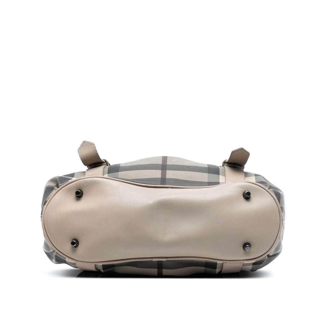 Burberry Small Smoke Check Coated Canvas Northfield Satchel Brown Canvas Good condition - Inside View