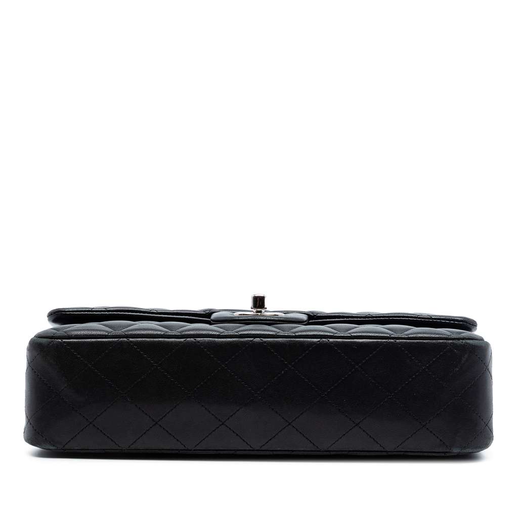 Chanel Medium Classic Lambskin Double Flap Black Leather Good condition - Inside View