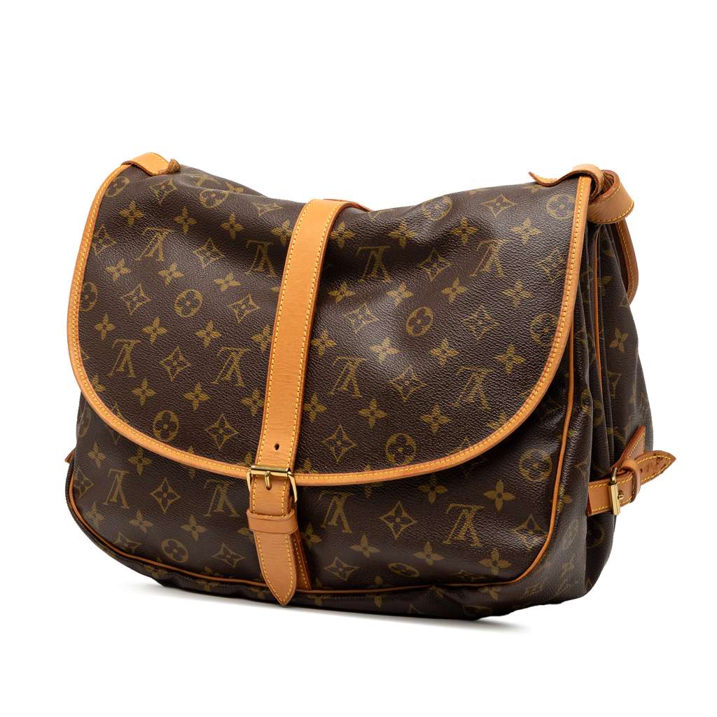 Louis Vuitton Monogram Saumur 35 Brown Good condition - Back View