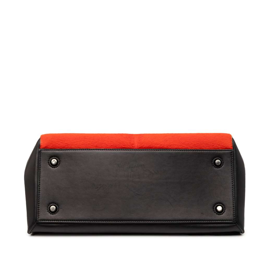 Celine Medium Bicolor Leather and Pony Hair Edge Handbag Black Leather Good condition - Inside View