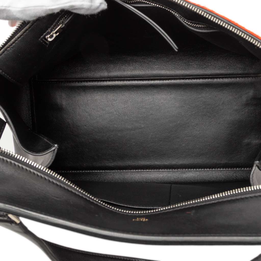 Celine Medium Bicolor Leather and Pony Hair Edge Handbag Black Leather Good condition - Model View