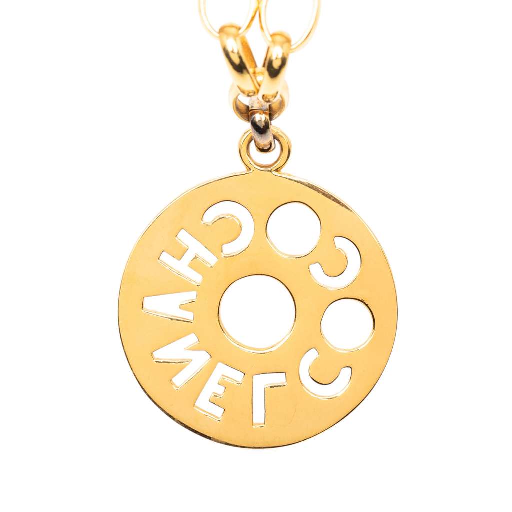 Chanel Gold Plated Cut Out Coco Medallion Pendant Necklace Gold Metal Good condition - Inside View