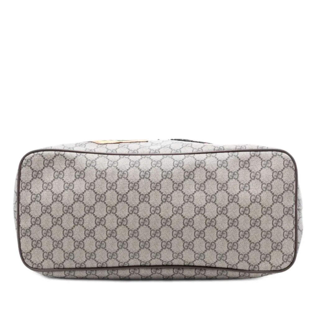 Gucci Medium GG Supreme Courrier Soft Tote Brown Canvas Good - Inside View