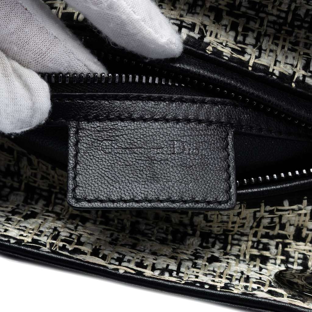 Dior Medium Tweed Lady Dior White Tweed Good condition - Box View