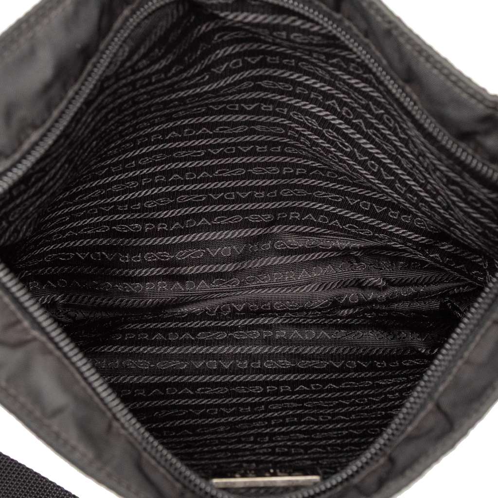Prada Tessuto Zip Top Crossbody Black Good condition - Model View