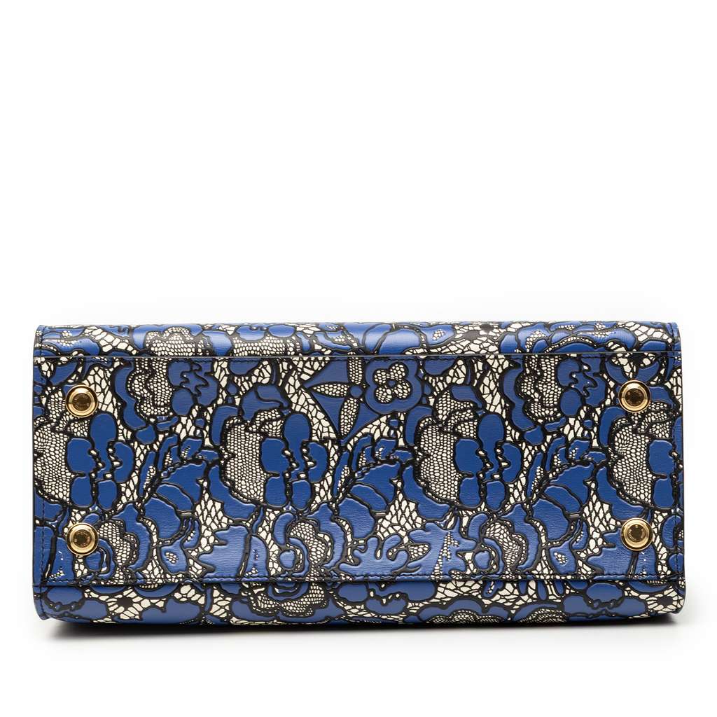 Louis Vuitton Embossed Leather Flower Lace City Steamer MM Blue Leather Good condition - Inside View