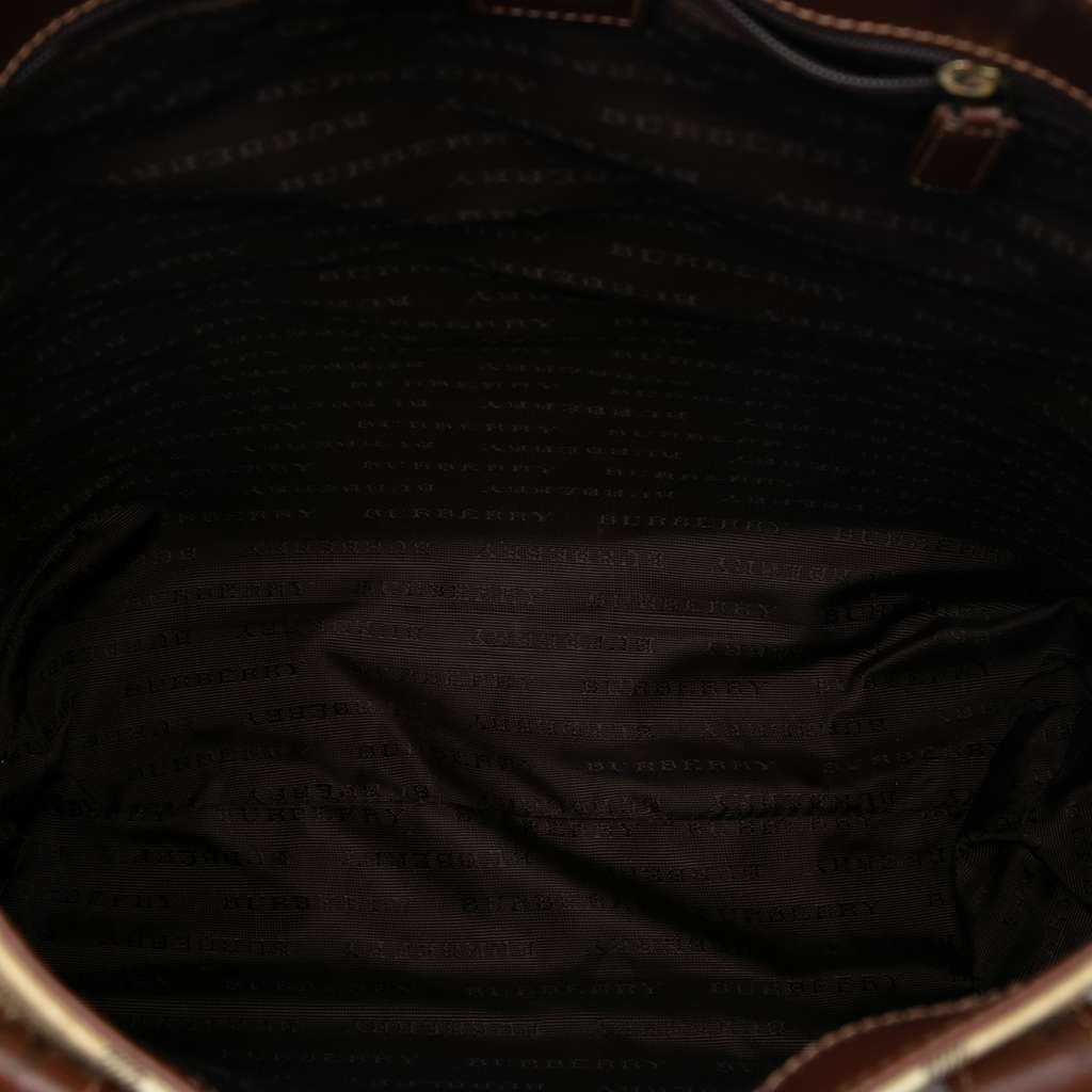Burberry Haymarket Check Coated Canvas Tote Brown Canvas Good condition - Model View