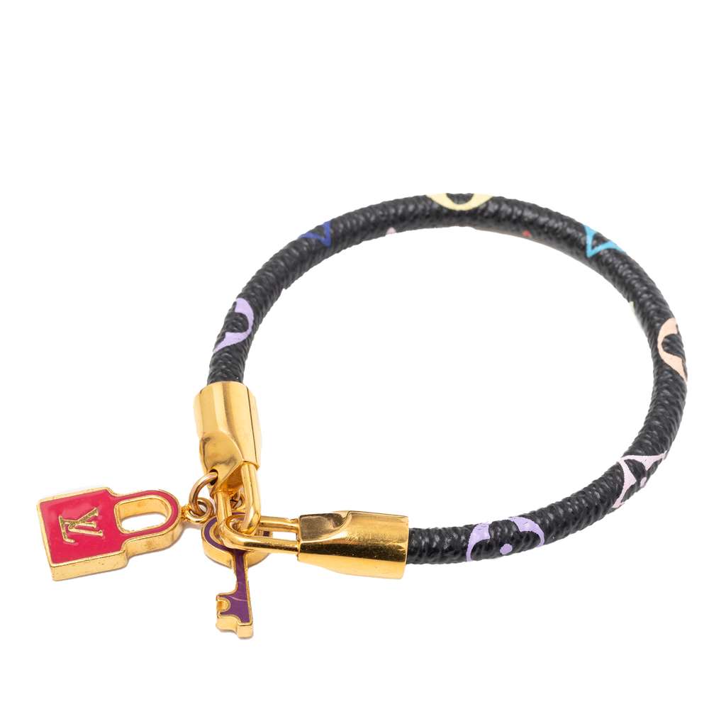 Louis Vuitton Monogram Multicolore Luck It Bracelet Black Good condition - Back View