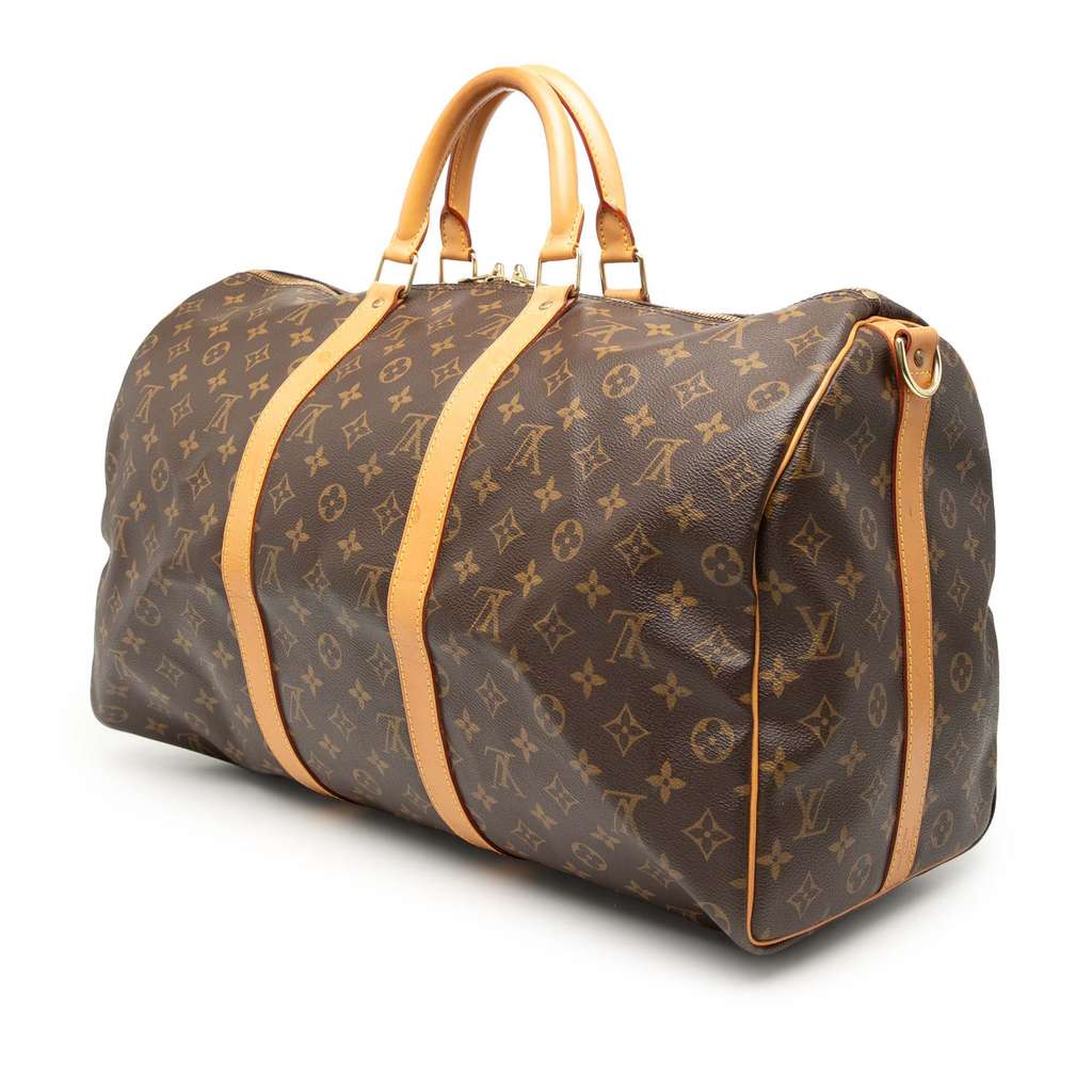 Louis Vuitton Monogram Keepall Bandouliere 50 Brown Good condition - Back View
