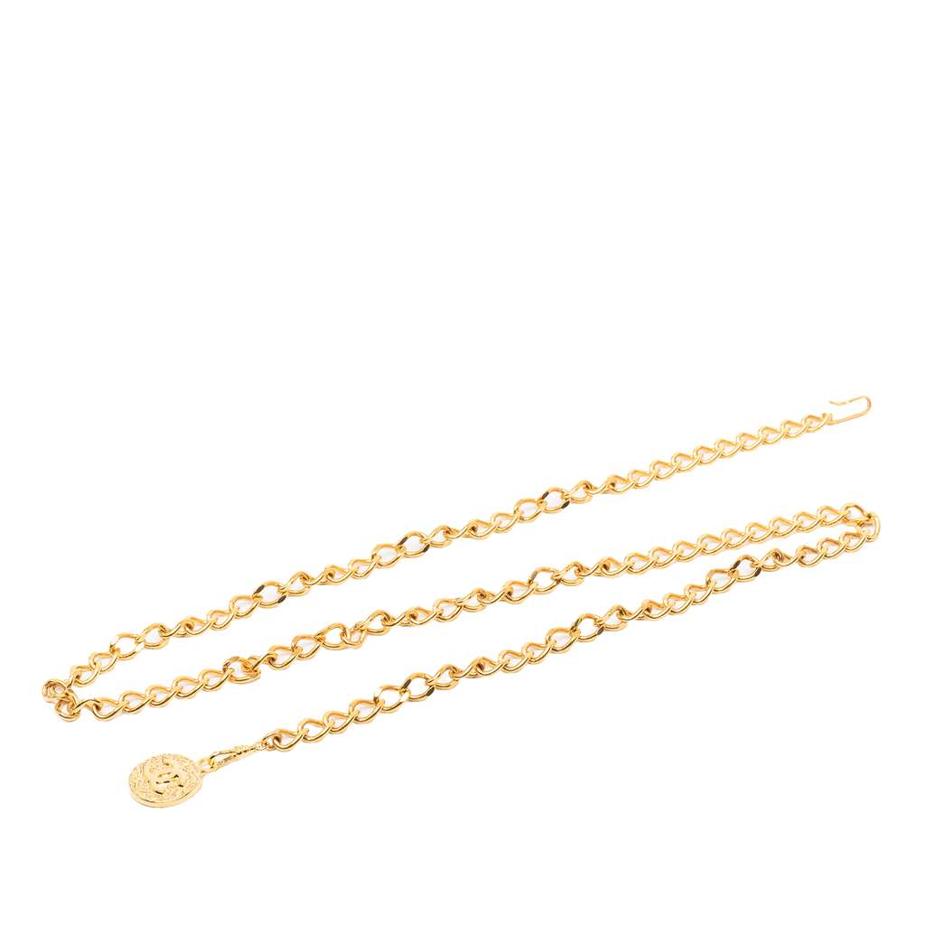 Chanel Gold Plated CC Medallion Chain Belt Gold Metal Good condition - Back View