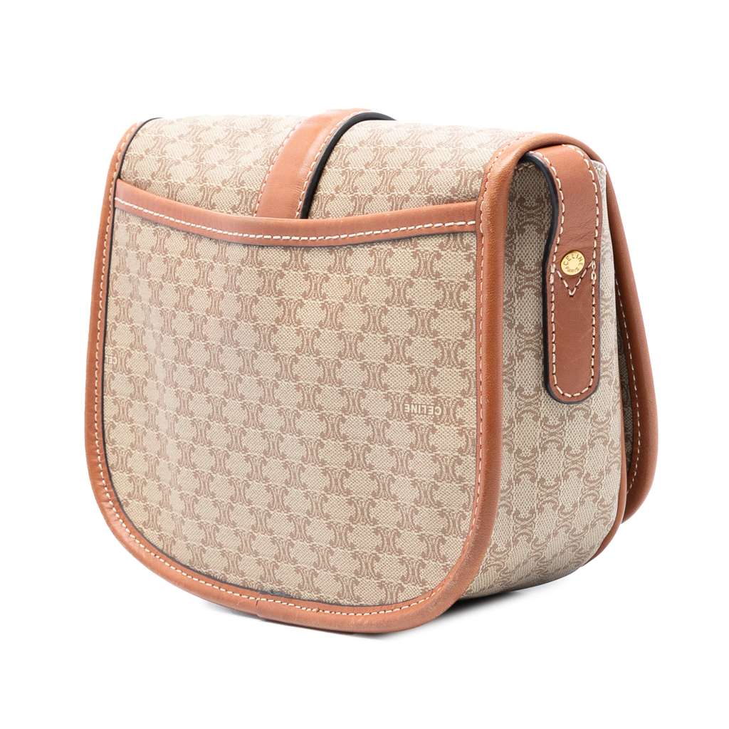 Celine Macadam Coated Canvas Crossbody Brown Canvas Good condition - Back View