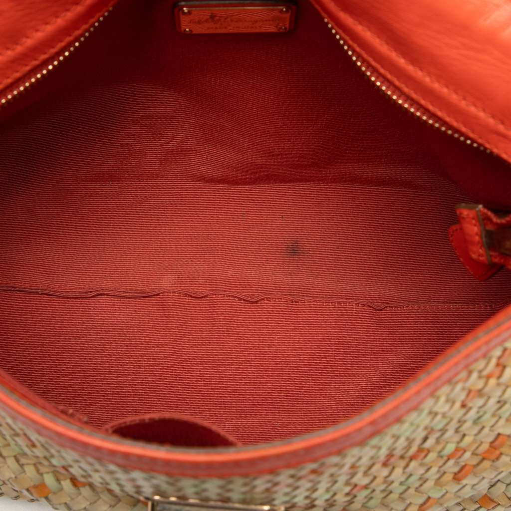 Salvatore Ferragamo Medium Woven Leather Gancini Sofia Satchel Brown Leather Good condition - Model View