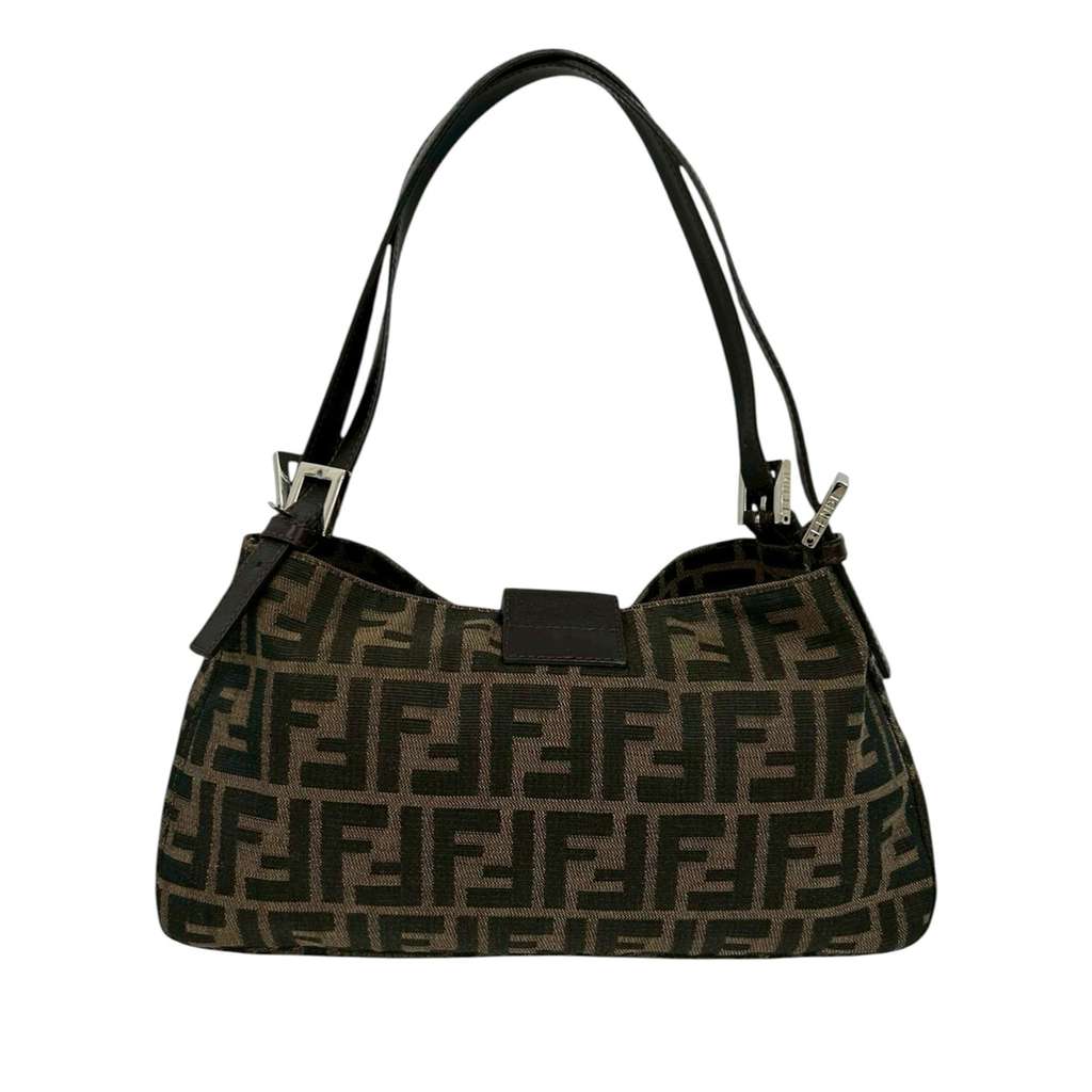 Fendi Zucca Canvas Shoulder Bag Brown Canvas Good condition - Back View