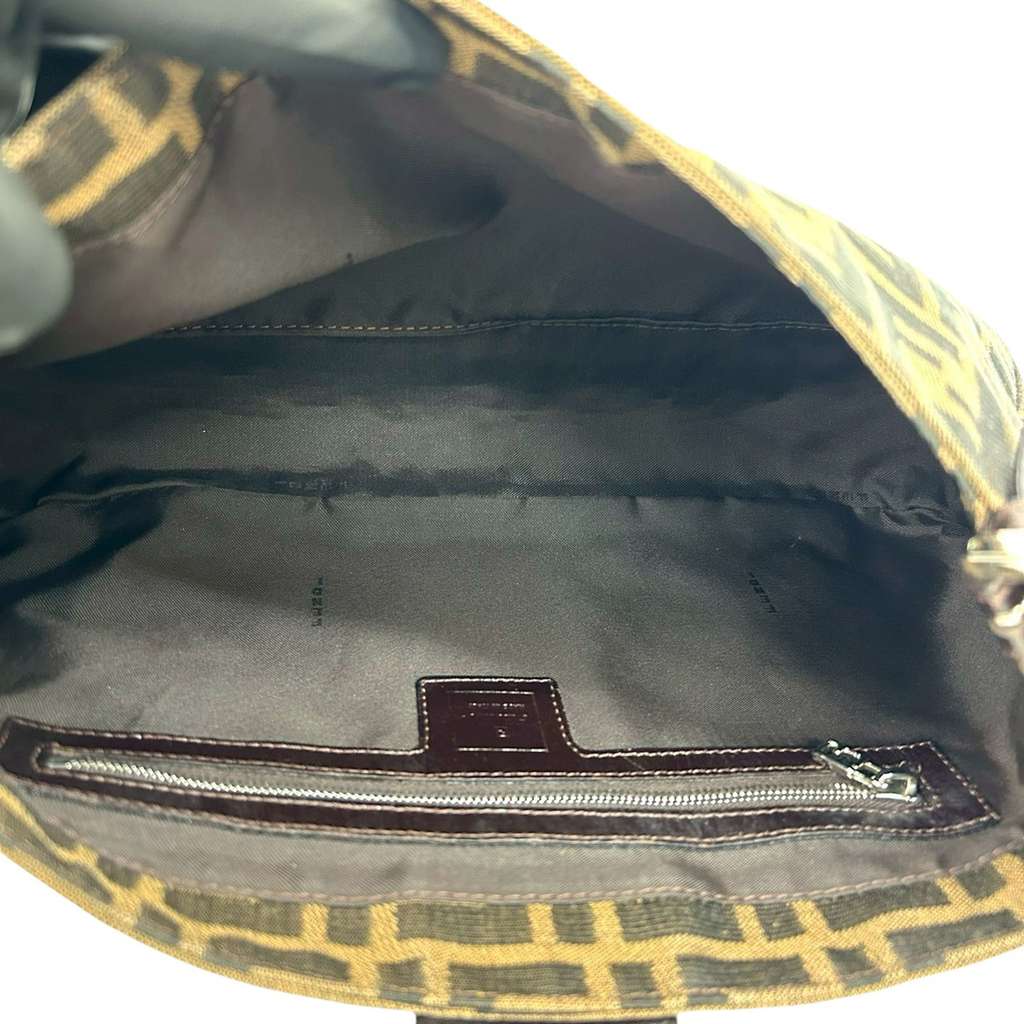Fendi Zucca Canvas Shoulder Bag Brown Canvas Good condition - Inside View