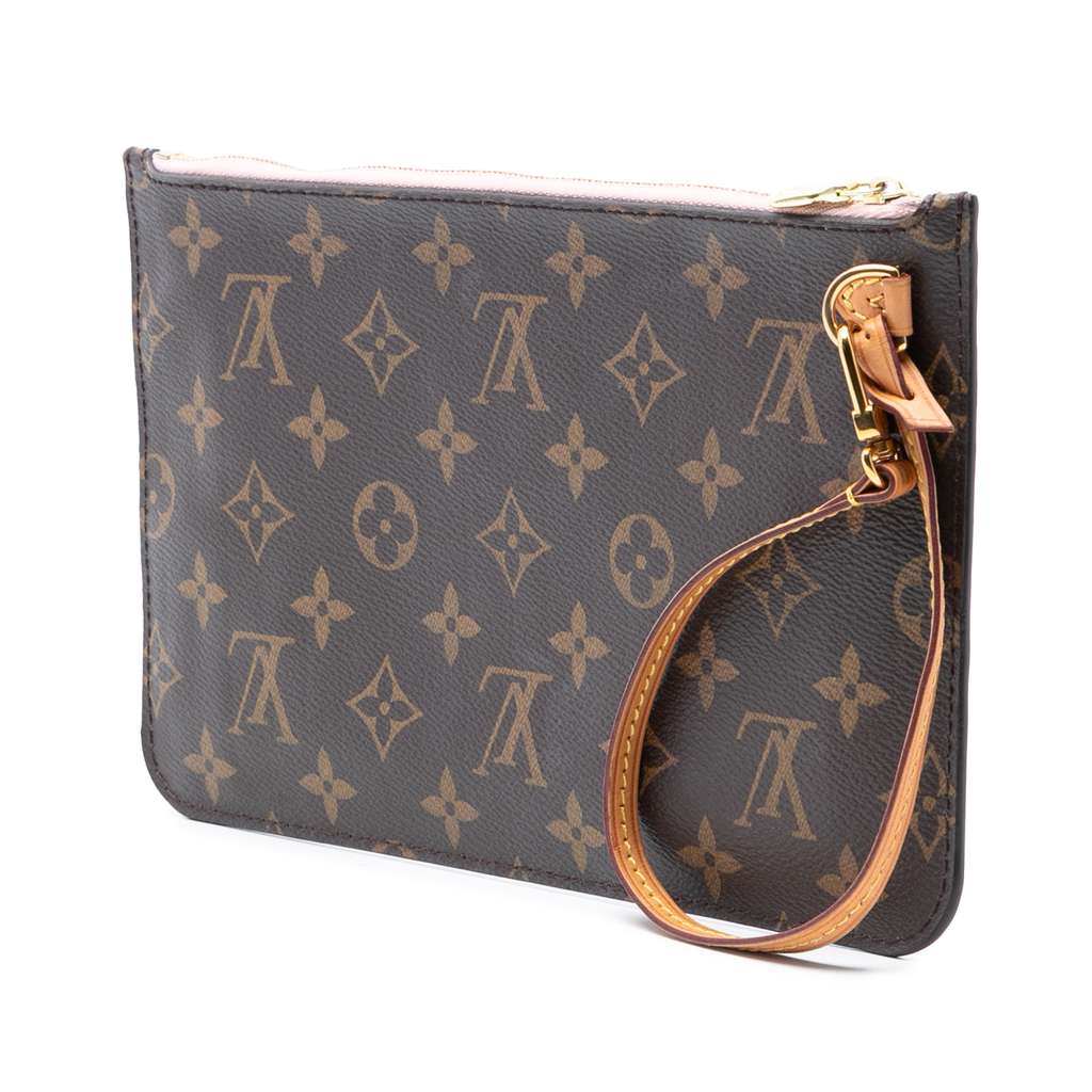 Louis Vuitton Monogram Neverfull MM Pouch Brown Good condition - Back View