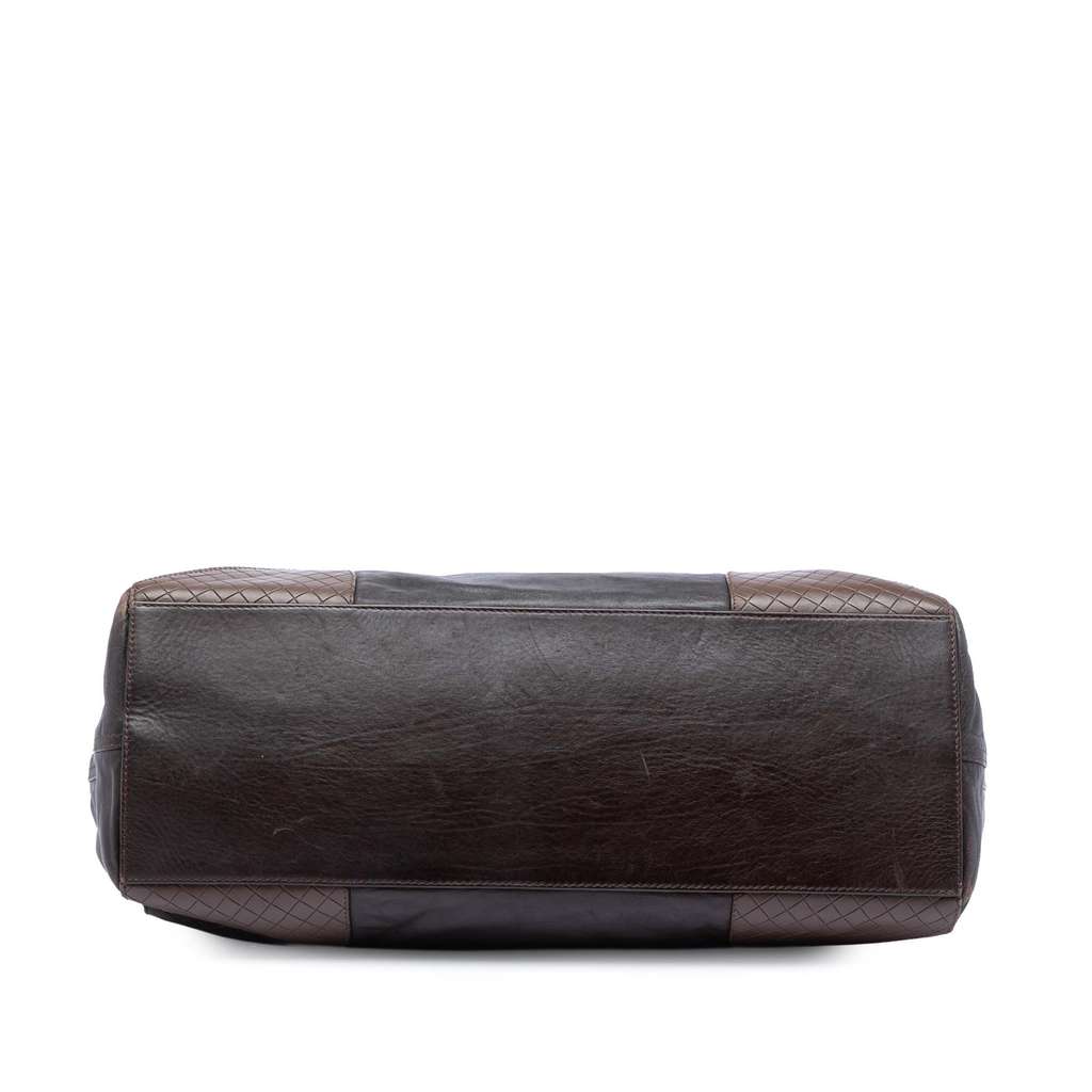 Bottega Veneta Intrecciomirage Trimmed Nappa Tote Brown Leather Good condition - Inside View