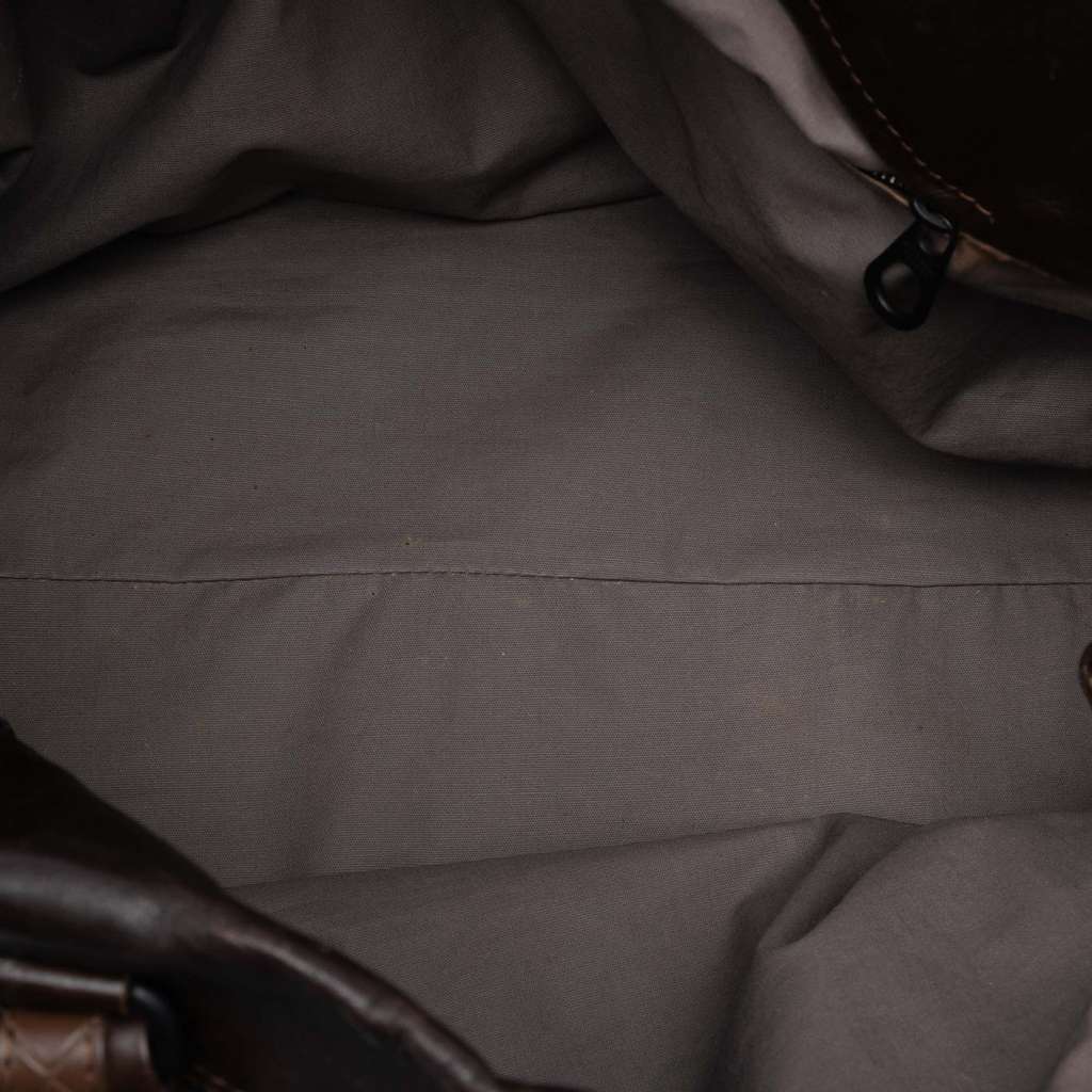 Bottega Veneta Intrecciomirage Trimmed Nappa Tote Brown Leather Good condition - Model View