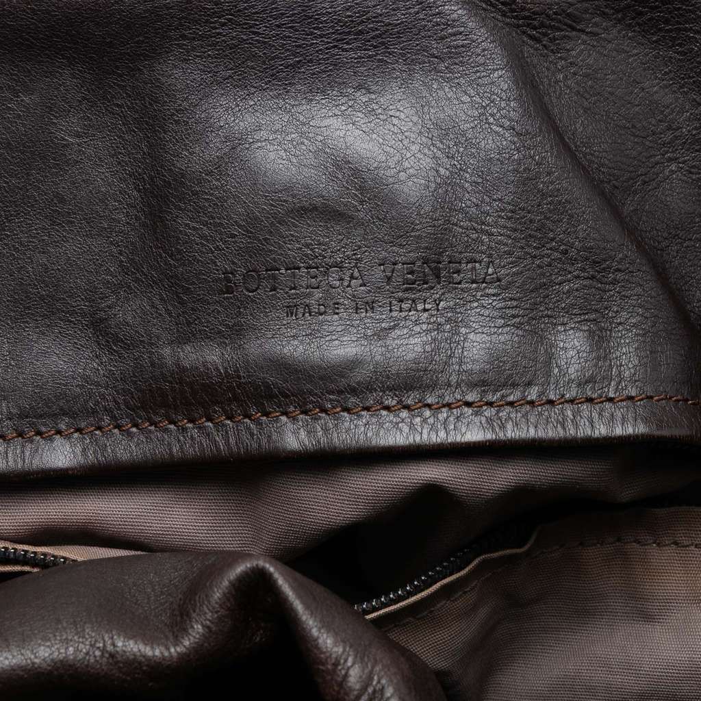 Bottega Veneta Intrecciomirage Trimmed Nappa Tote Brown Leather Good condition - Box View
