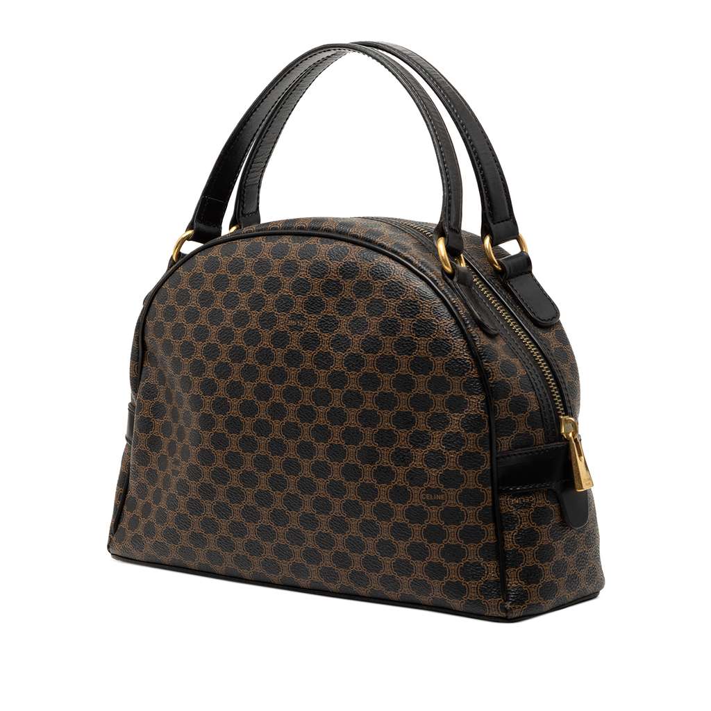 Celine Macadam Coated Canvas Dome Handbag Brown Canvas Good condition - Back View