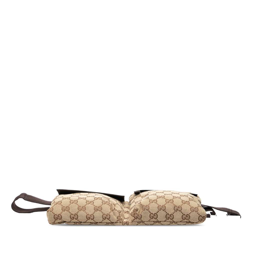 Gucci GG Canvas Double Pocket Belt Bag Brown Canvas Good condition - Inside View
