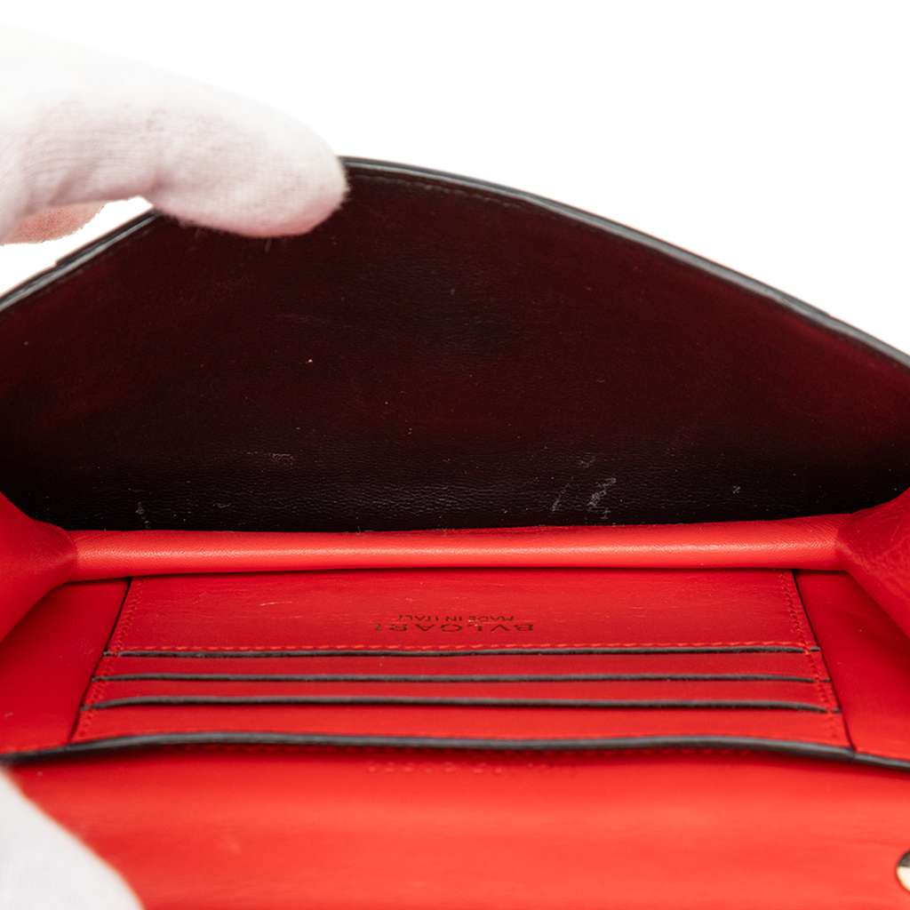 Bvlgari Mini Calfskin Serpenti Forever Clutch with Chain Red Leather Good condition - Model View