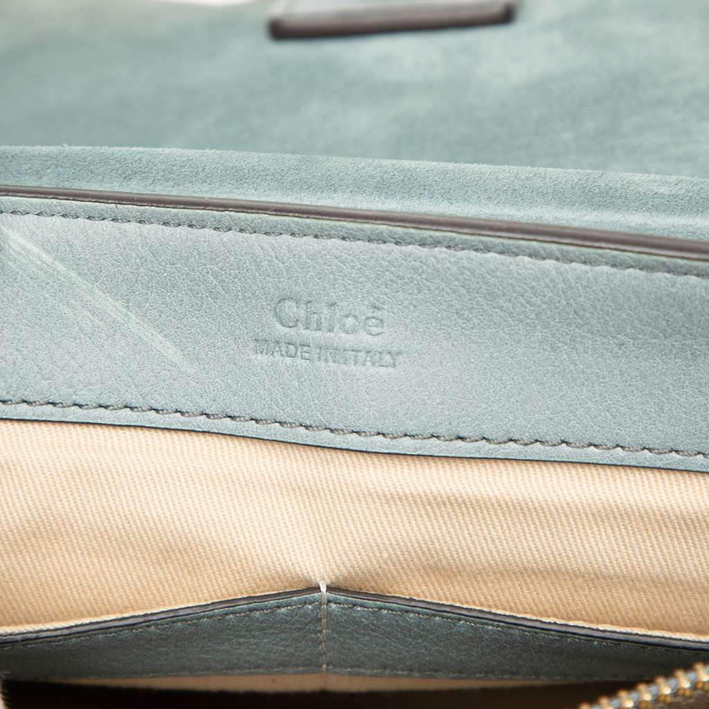 Chloé Small Leather Faye Day Satchel Blue Leather Good condition - Box View