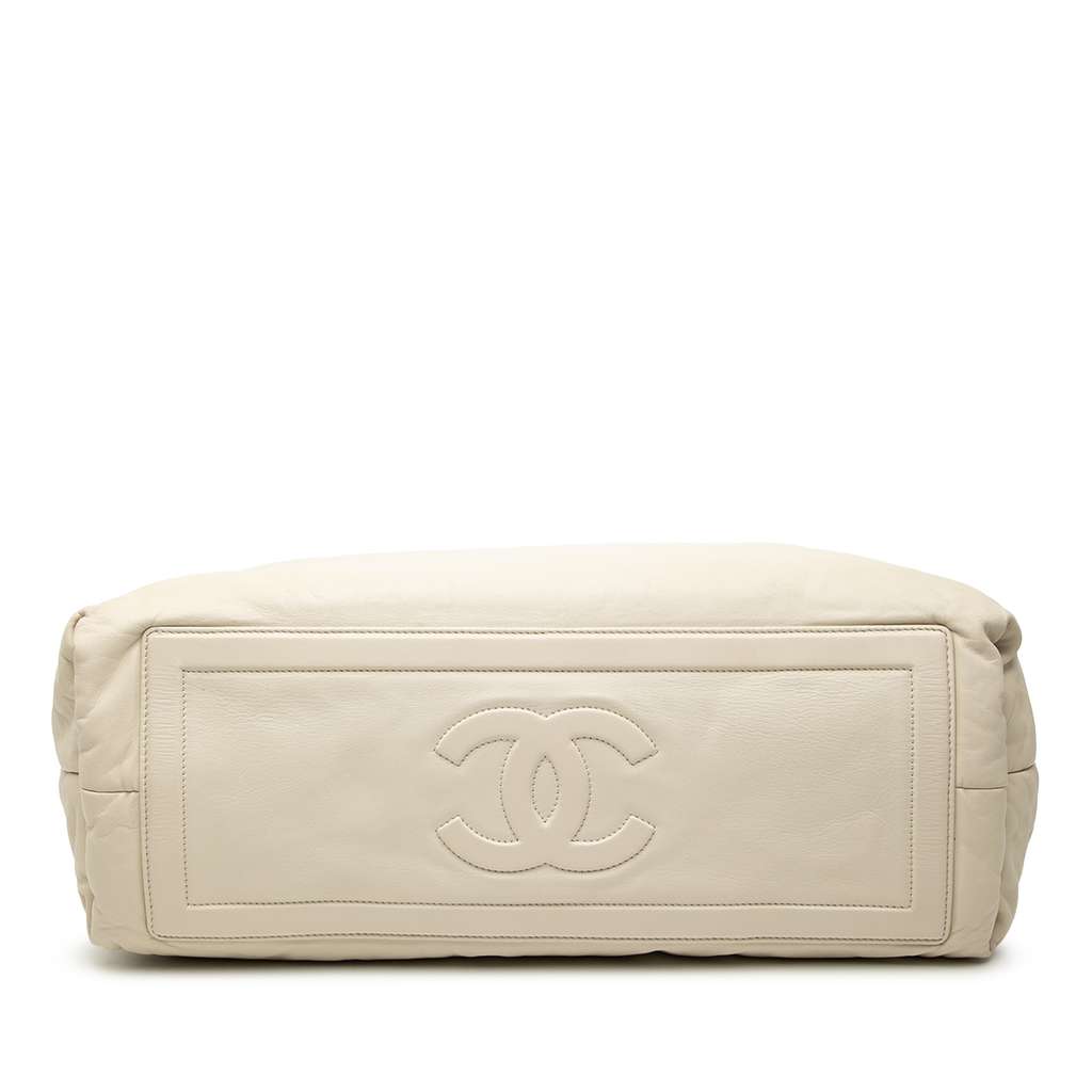 Chanel Large Lambskin Coco Cocoon Tote White Leather Good condition - Inside View