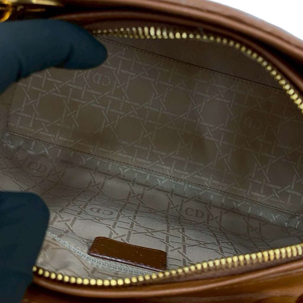 Dior Medium Lambskin Cannage Lady Dior Brown Leather Good condition - Inside View