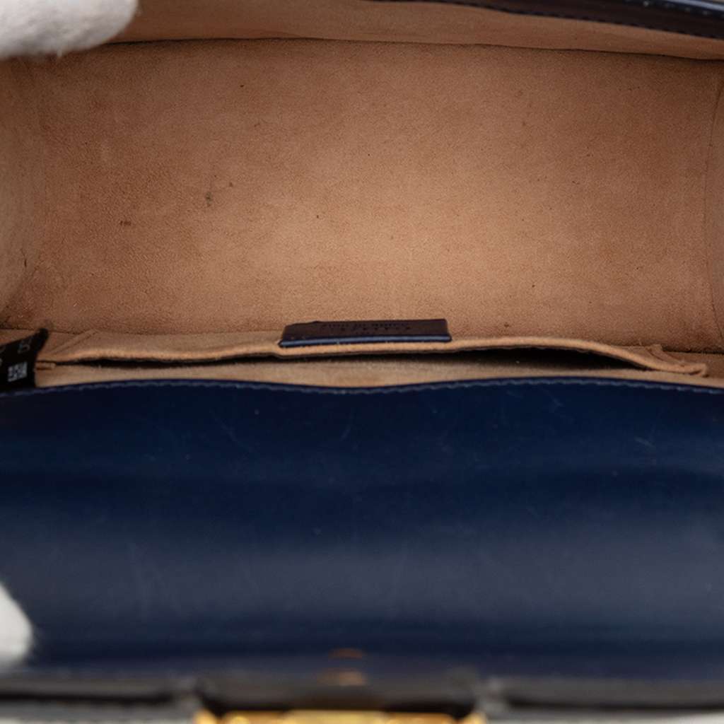 Gucci Mini Leather Sylvie Satchel Blue Leather Good condition - Model View