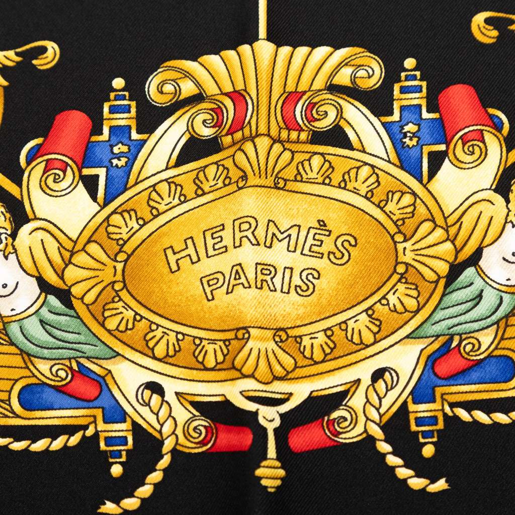 Hermès Voiles de Lumiere Silk Scarf 90 Black Silk Good condition - Box View