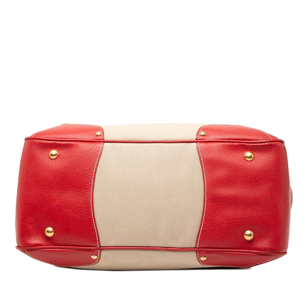 Prada Large Saffiano Trimmed Canapa Convertible Tote Brown Canvas Good condition - Inside View