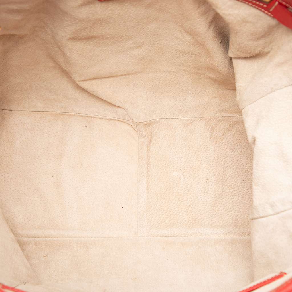 Prada Large Saffiano Trimmed Canapa Convertible Tote Brown Canvas Good condition - Model View