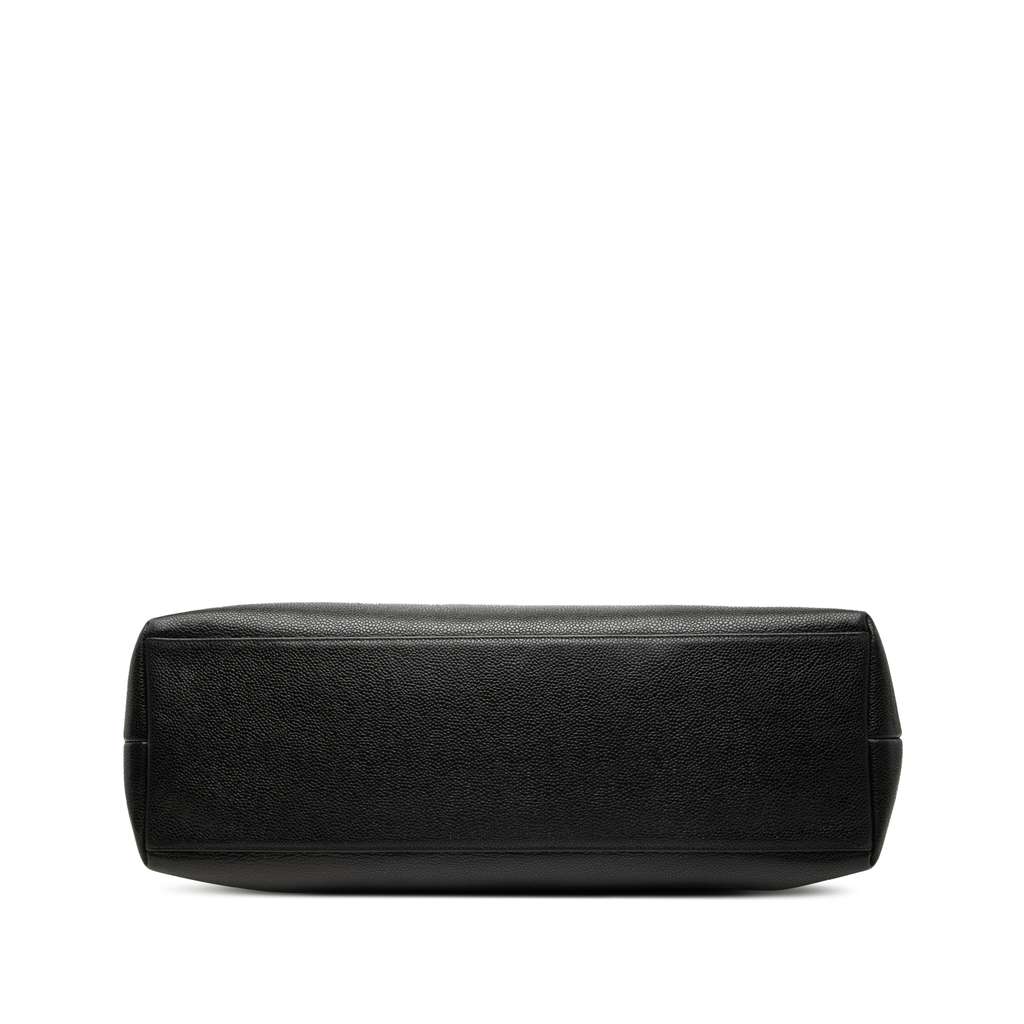 Chanel CC Caviar Shoulder Bag Black Leather Good condition - Inside View