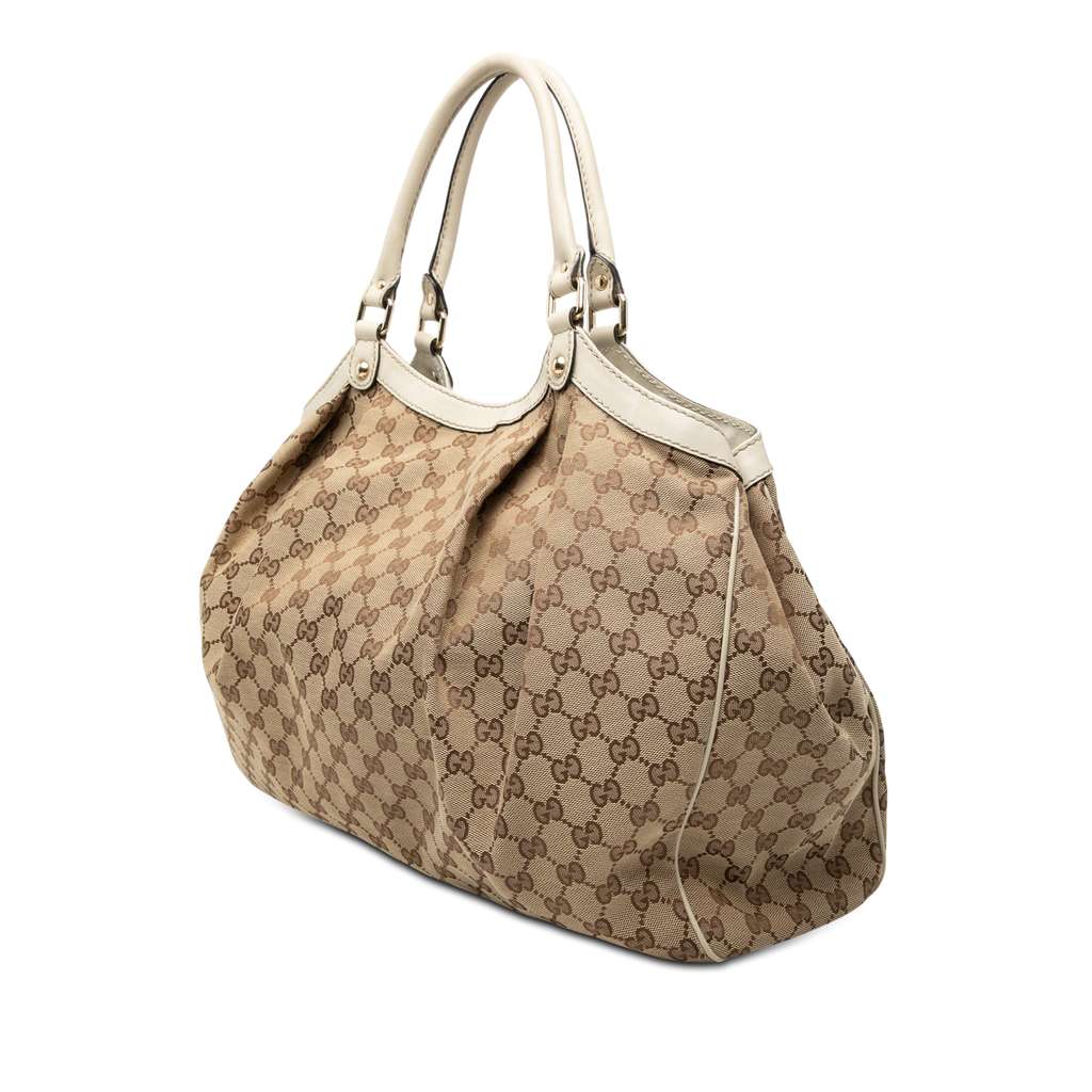 Gucci Large GG Canvas Sukey Tote Brown Canvas Good condition - Back View