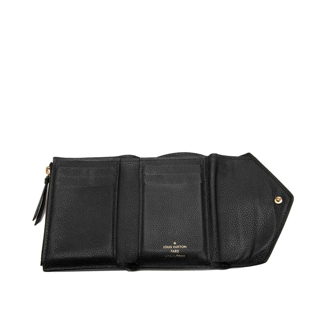 Louis Vuitton Monogram Empreinte Victorine Tri-fold Wallet Black Leather Good condition - Model View
