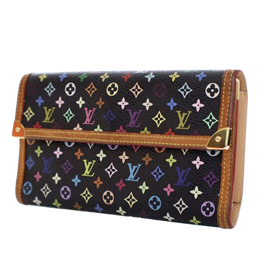 Louis Vuitton Monogram Multicolor Porte Tresor International Wallet Black Good condition - Inside View
