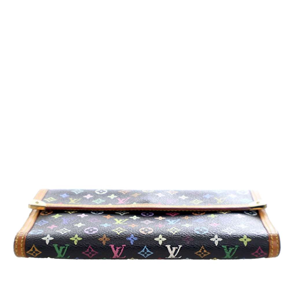 Louis Vuitton Monogram Multicolor Porte Tresor International Wallet Black Good condition - Box View