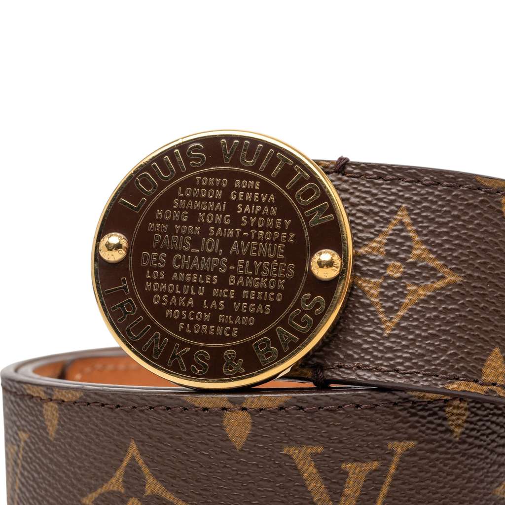Louis Vuitton Monogram Trunks and Bags Belt Brown Good condition - Model View