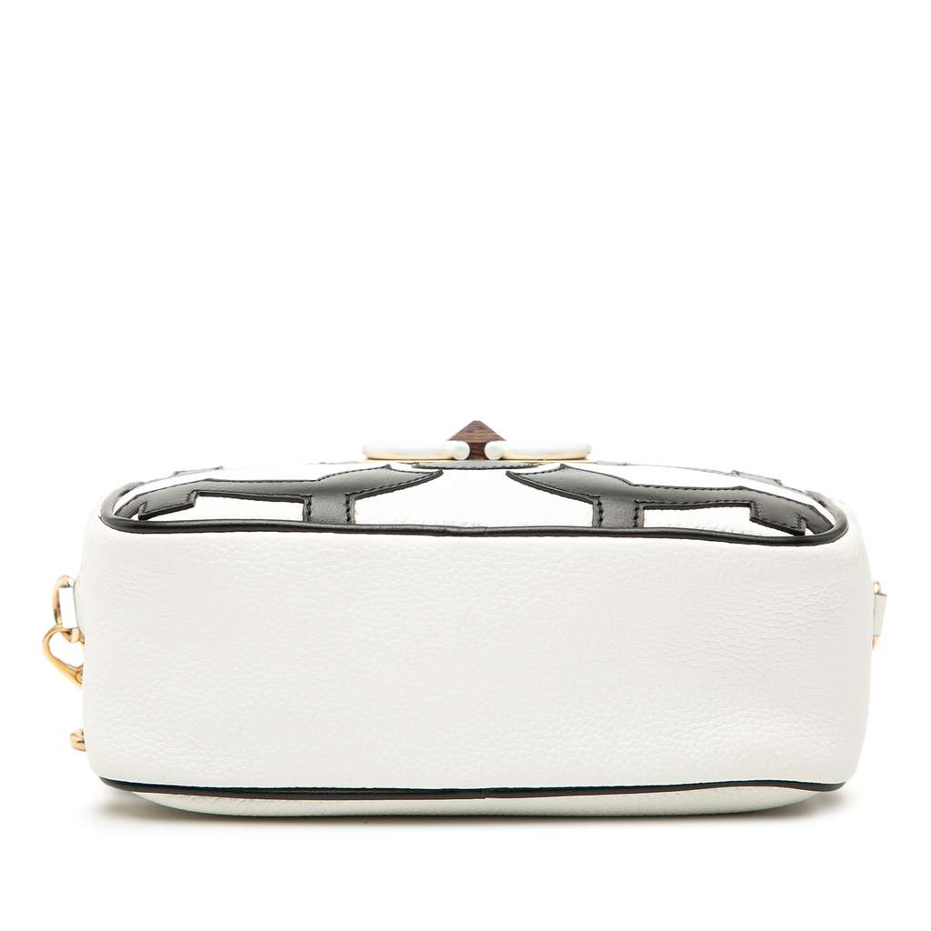 Salvatore Ferragamo Leather Double Gancini Camera Bag White Leather Good condition - Inside View