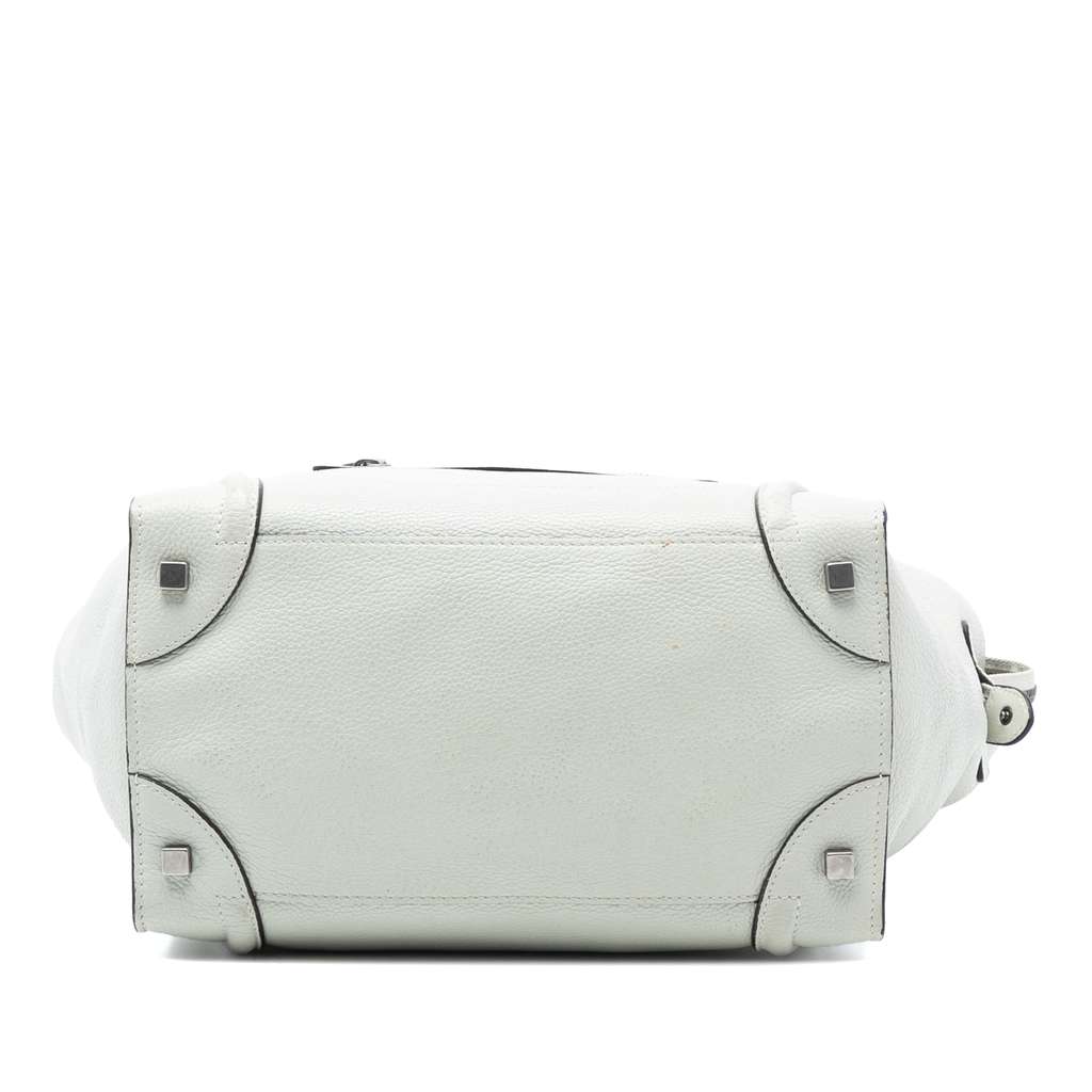 Celine Mini Calfskin Luggage Tote White Leather Good condition - Inside View