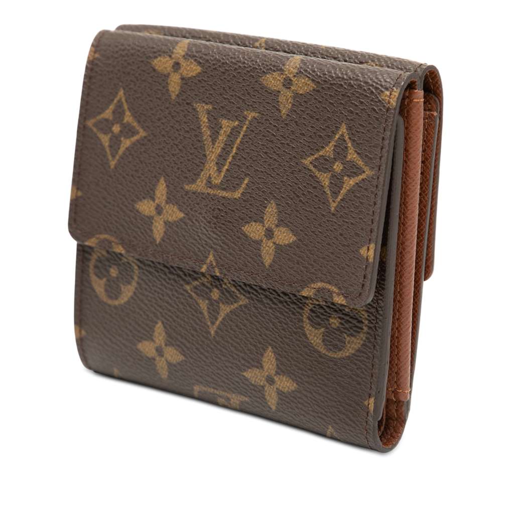 Louis Vuitton Monogram Elise Wallet Brown Good condition - Back View
