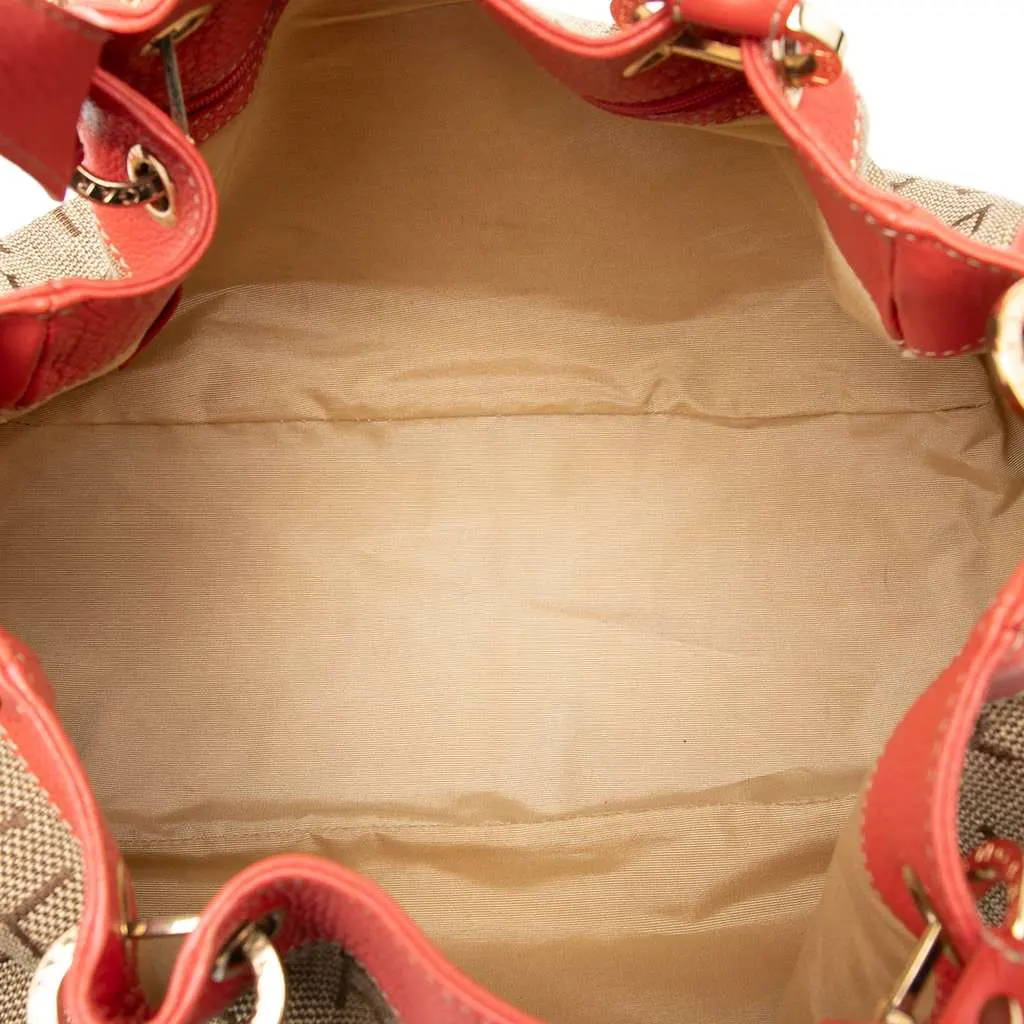 Bvlgari Logomania Canvas Satchel Brown Canvas Very good - Model View