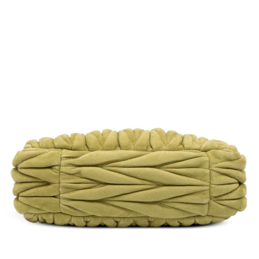Miu Miu Mini Matelasse Suede Wander Bag Green Leather Good condition - Inside View