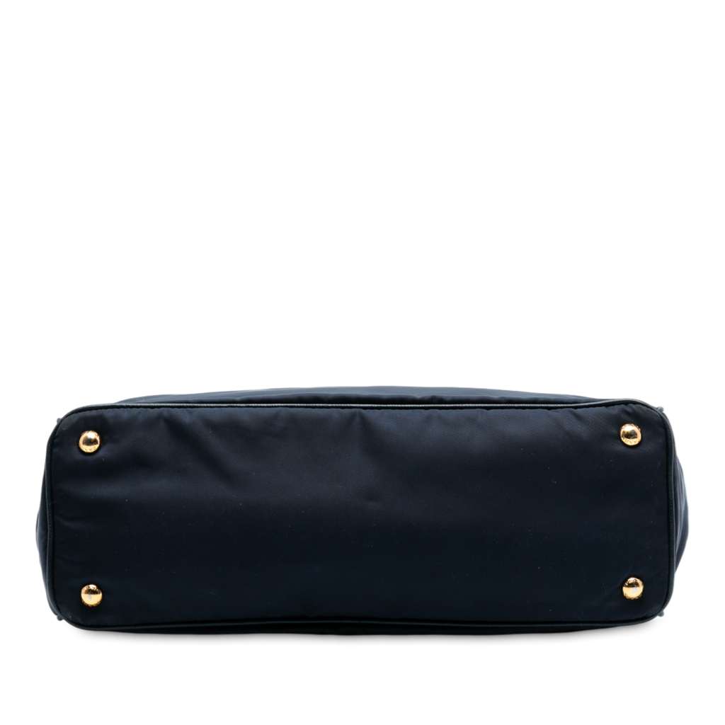 Prada Saffiano Trimmed Tessuto Satchel Blue Good condition - Inside View