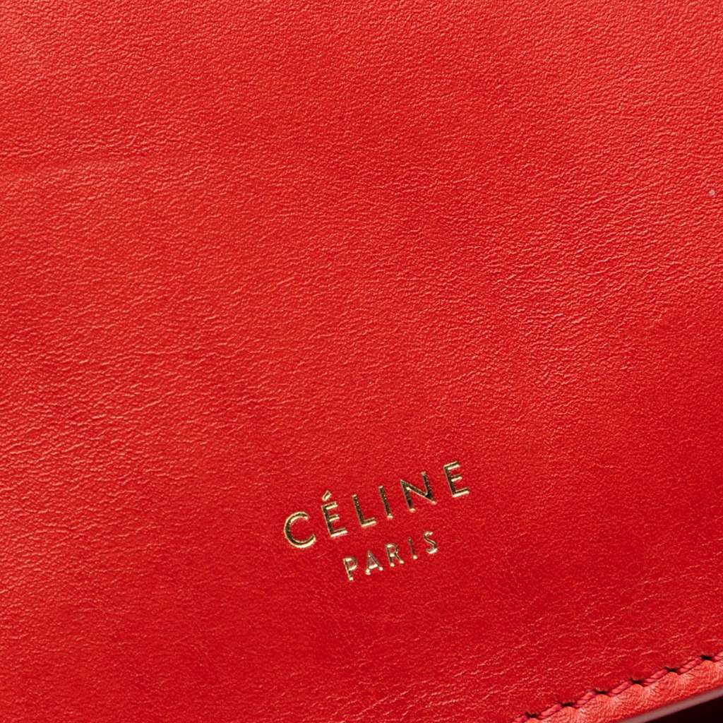 Celine Mini Smooth Calfskin Clasp Bag Red Leather Good condition - Box View