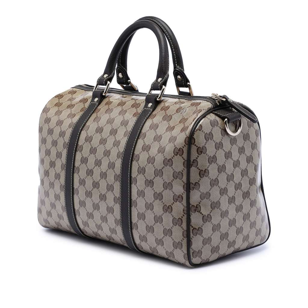 Gucci Medium GG Crystal Joy Boston Bag Brown Canvas Good condition - Back View