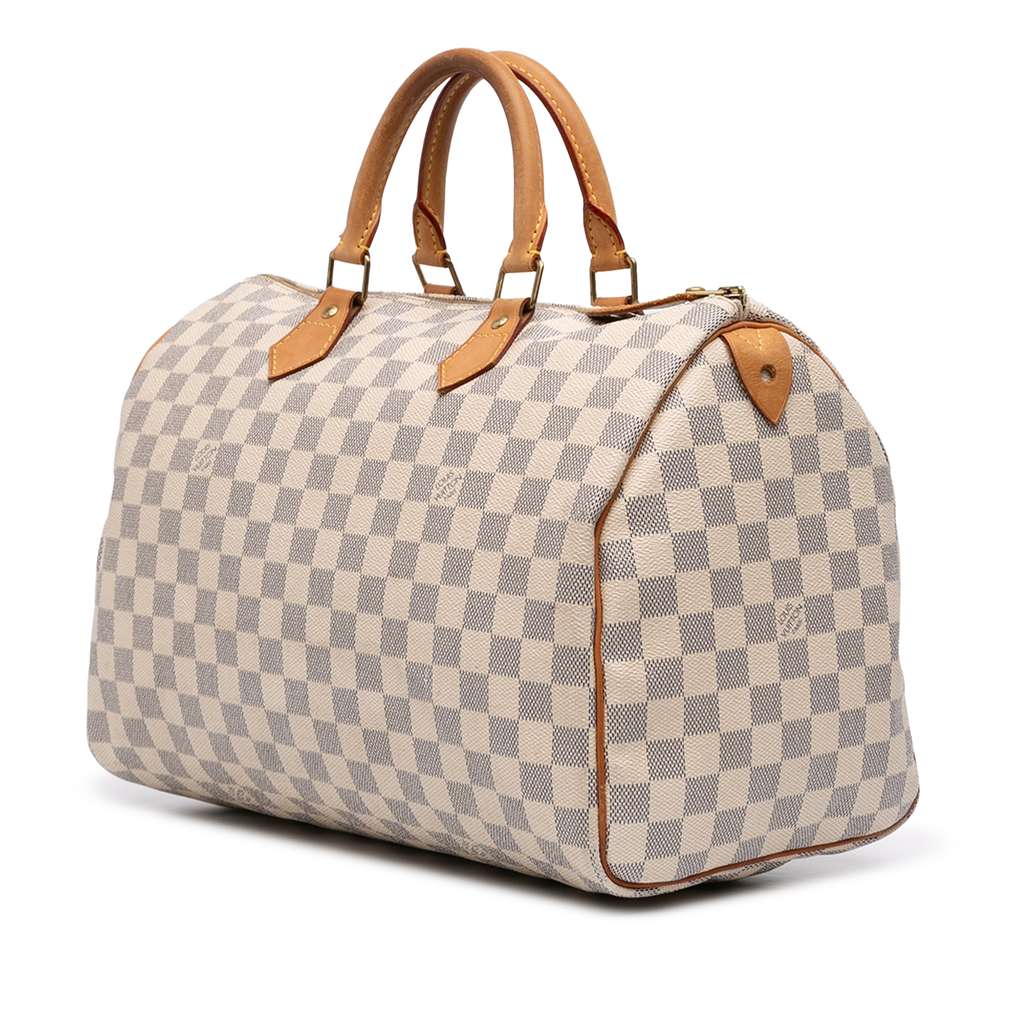 Louis Vuitton Damier Azur Speedy 35 White Good condition - Back View